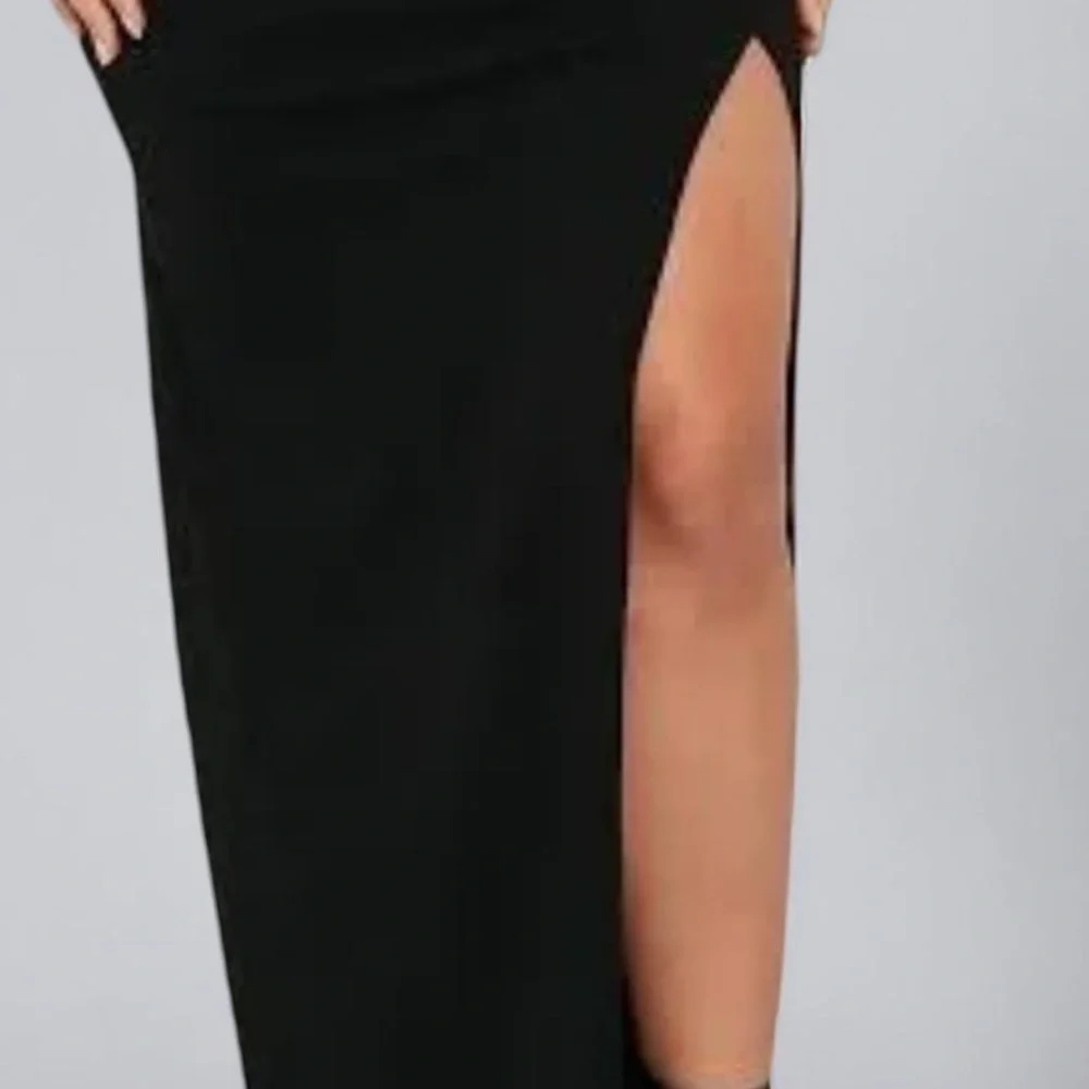 Fashion Nova Shimmering Black Satin Dress